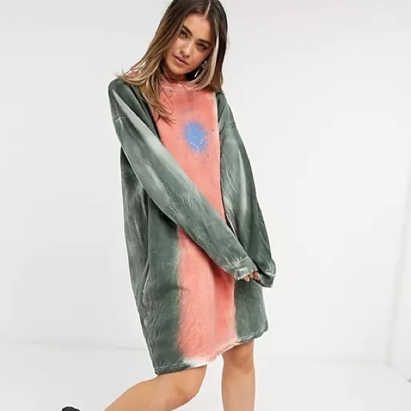 ASOS Daisy Street Oversized Tye-Dye Dress - Picture 1 of 5